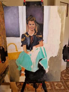 Lady in Green by Juan Perez