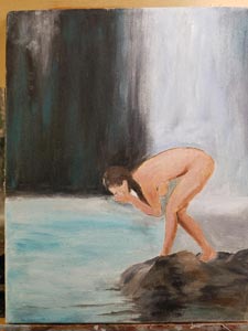Nude by Waterfall by Juan Perez