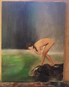 Nude by Waterfall by Juan Perez